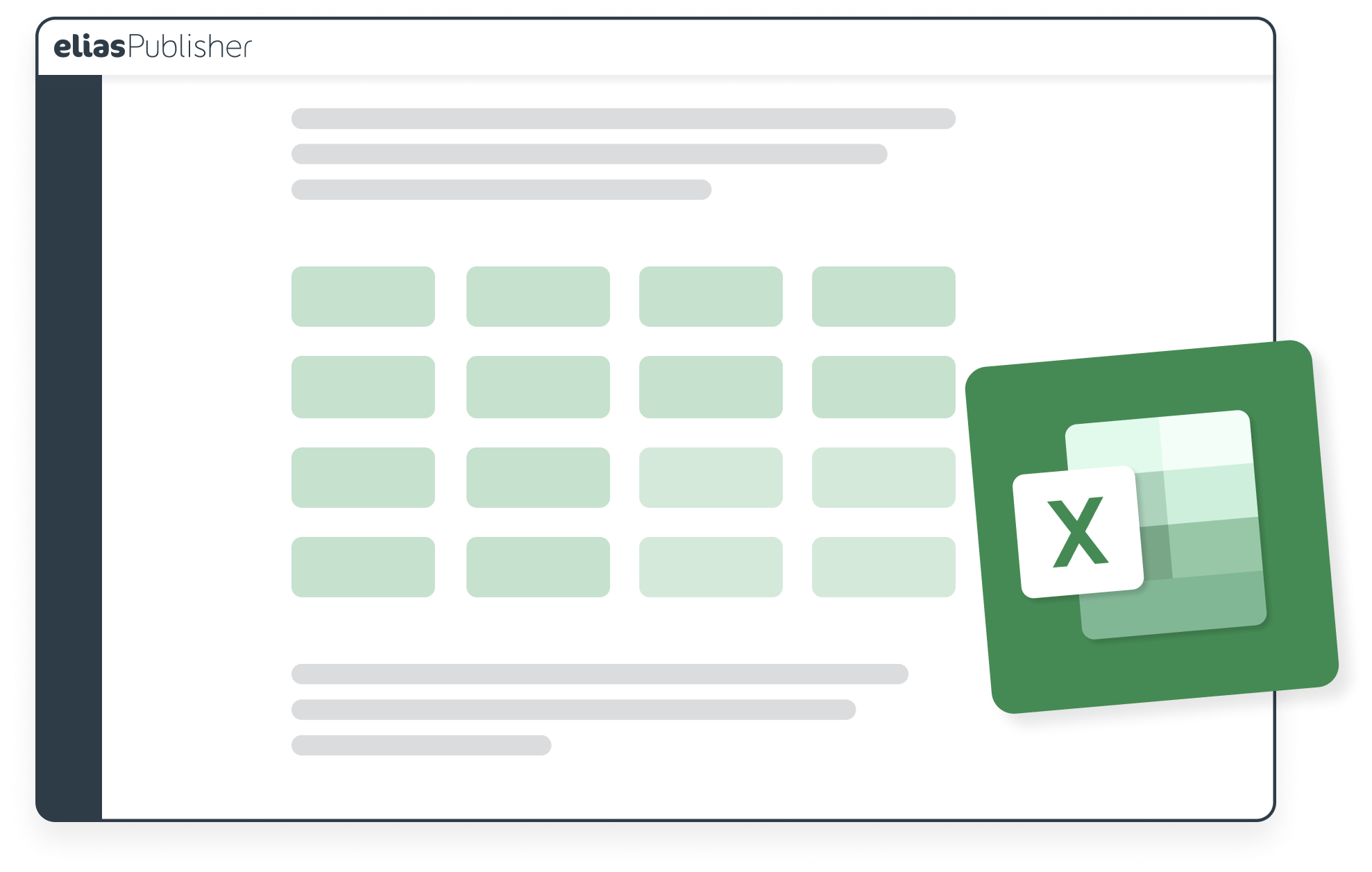 Mit der mächtigen Excel-Schnittstelle können Tabellen mit der Publikation verlinkt und automatisch dargestellt werden.